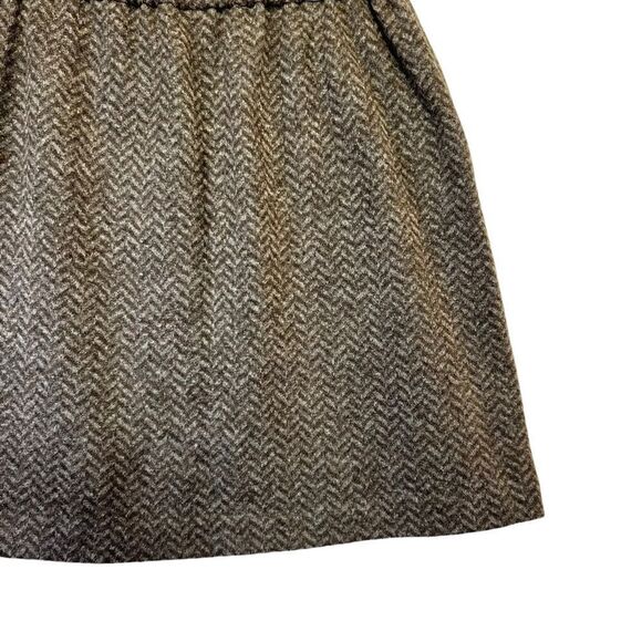 J. Crew Wool Blend Mini Brown Skirt  With Pockets Size 6 - Picture 9 of 16